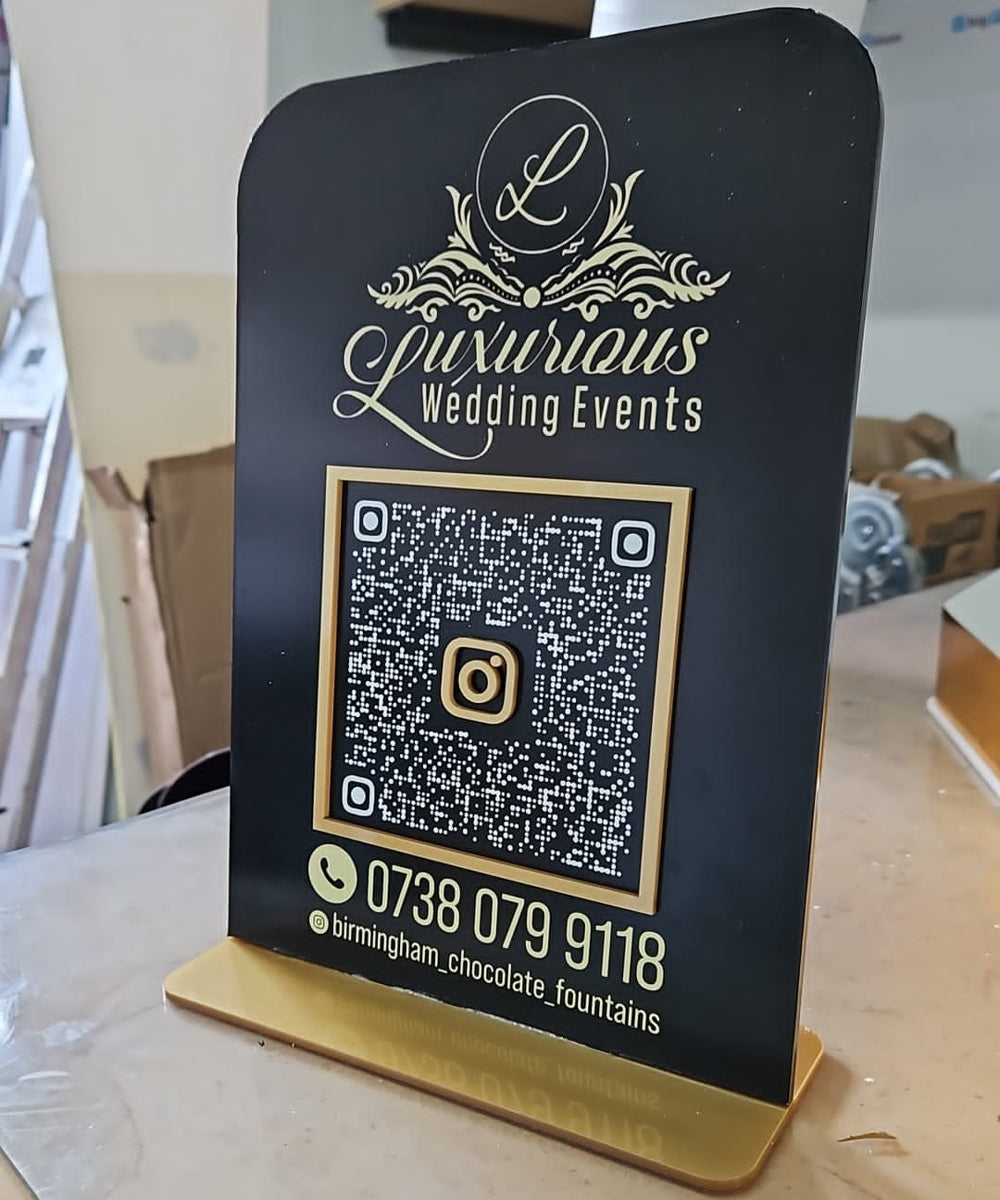 Personalized QR Code Social Media Contact Sign – Ideal for Business and Event Displays