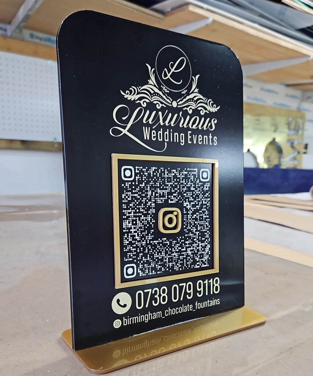 Personalized QR Code Social Media Contact Sign – Ideal for Business and Event Displays
