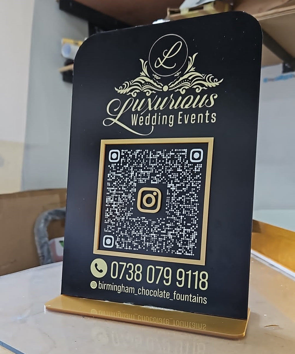 Personalized QR Code Social Media Contact Sign – Ideal for Business and Event Displays
