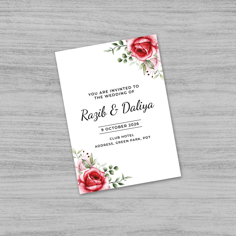 Rose Wedding Invitation Card