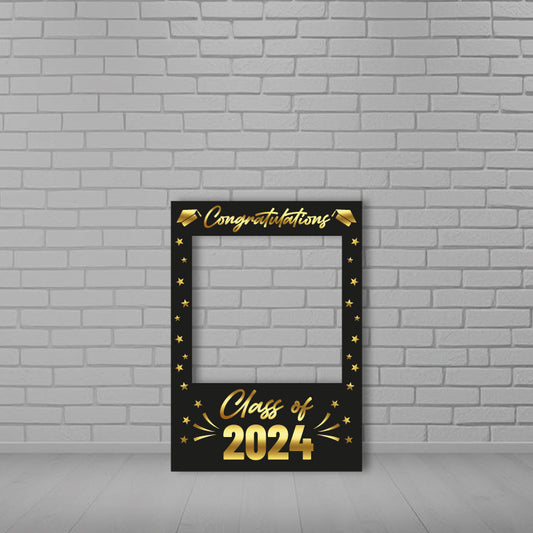 Black and Gold Graduation Selfie Frame