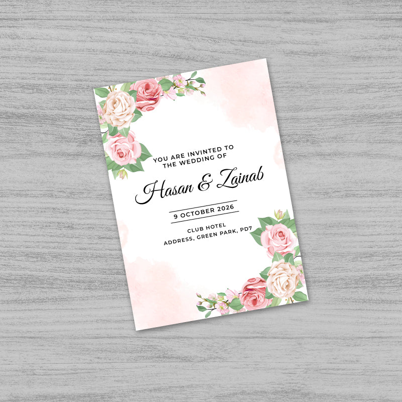 Flower Wedding Invitation Card