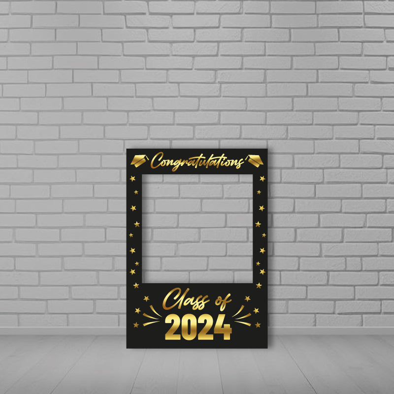 Black and Gold Graduation Selfie Frame