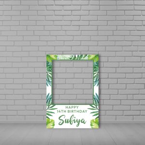 Green Leaves Birthday Selfie Frame